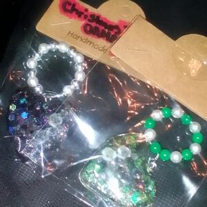 Green /blue ornament/keychain set